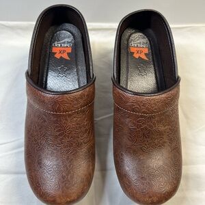 DANSKO XP Floral Tooled Leather Clogs 37